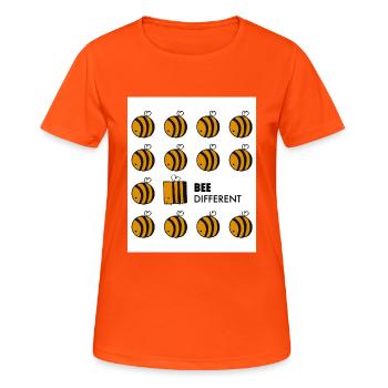 Abeille jeu de mots différent - T-shirt respirant Femme - orange néon - Devant - AI Model Female 172 dark (172cm)