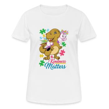 Kindness Matters - Cute Autism Puzzle Autistic - Women's Breathable T-Shirt - white - Front - AI Model Female 172 dark (172cm)