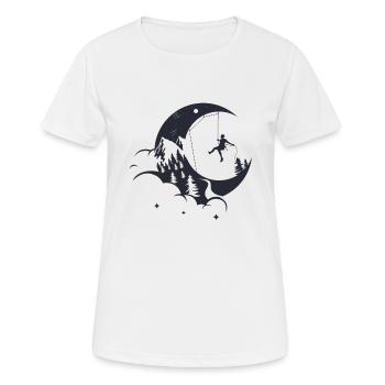Klettern Felsklettern Mond - Frauen T-Shirt atmungsaktiv - Weiß - Vorne - AI Model Female 172 dark (172cm)