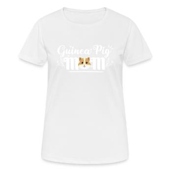 Maman cochon d'Inde, cadeau de propriétaires de cochon d'Inde mignon - T-shirt respirant Femme - blanc - Devant - AI Model Female 172 dark (172cm)