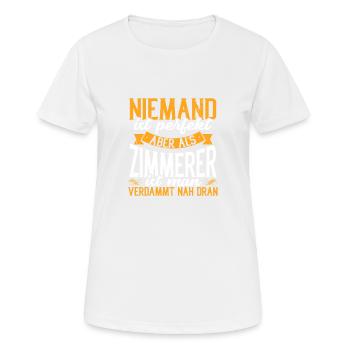 Zimmerer - Frauen T-Shirt atmungsaktiv - Weiß - Vorne - AI Model Female 172 dark (172cm)