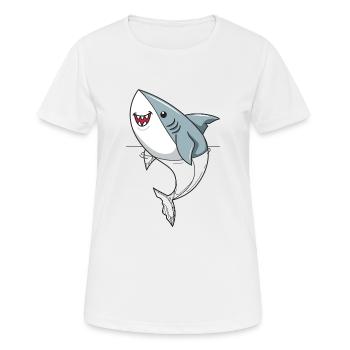 Cadeau animal de mer requin - T-shirt respirant Femme - blanc - Devant - AI Model Female 172 dark (172cm)