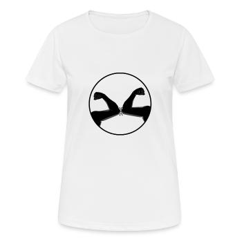 Corona sans serrer les coudes des mains - T-shirt respirant Femme - blanc - Devant - AI Model Female 172 dark (172cm)