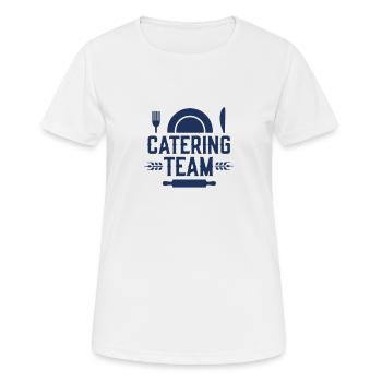 Caterer Catering Lieferdienst Speisen Service - Frauen T-Shirt atmungsaktiv - Weiß - Vorne - AI Model Female 172 dark (172cm)
