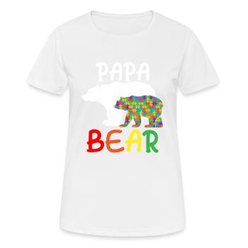 Papa Bear - Unique Autism Support Autistic Father - Women's Breathable T-Shirt - white - Front - AI Model Female 172 dark (172cm)