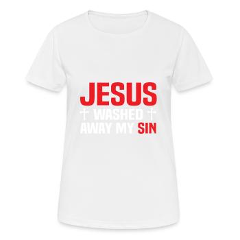 Jesus Christus - Frauen T-Shirt atmungsaktiv - Weiß - Vorne - AI Model Female 172 dark (172cm)
