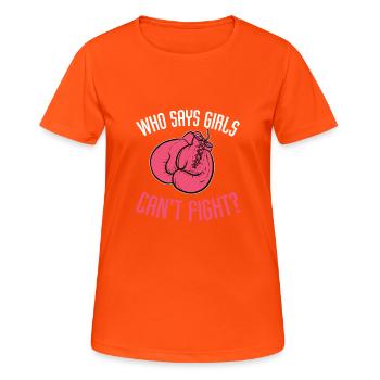 Mädchen-Kampf Cancer Supporter Geschenk - Frauen T-Shirt atmungsaktiv - Neonorange - Vorne - AI Model Female 172 dark (172cm)