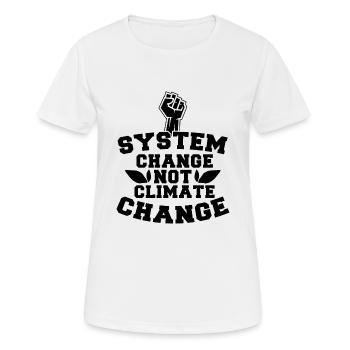 Changement de système et non changement climatique - T-shirt respirant Femme - blanc - Devant - AI Model Female 172 dark (172cm)