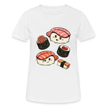 Kawaii Sushi Liebhaber - Frauen T-Shirt atmungsaktiv - Weiß - Vorne - AI Model Female 172 dark (172cm)