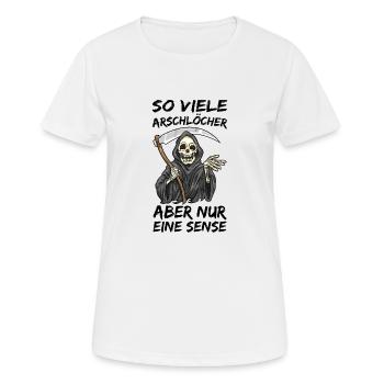 Sensenmann - Frauen T-Shirt atmungsaktiv - Weiß - Vorne - AI Model Female 172 dark (172cm)