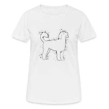 Portugiesischer Wasserhund - Frauen T-Shirt atmungsaktiv - Weiß - Vorne - AI Model Female 172 dark (172cm)