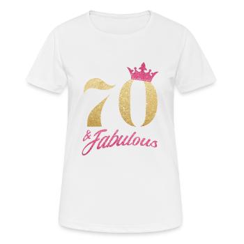 Couronne de paillettes 70e anniversaire paillettes 1950 - T-shirt respirant Femme - blanc - Devant - AI Model Female 172 dark (172cm)