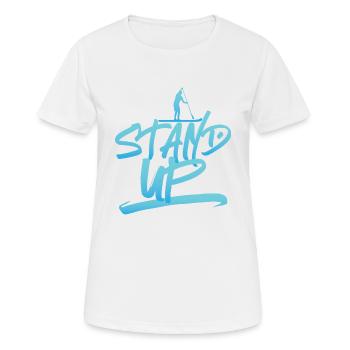 SUP - Stand Up Stand up paddling - Frauen T-Shirt atmungsaktiv - Weiß - Vorne - AI Model Female 172 dark (172cm)