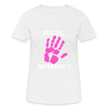 Social Distance - Frauen T-Shirt atmungsaktiv - Weiß - Vorne - AI Model Female 172 dark (172cm)