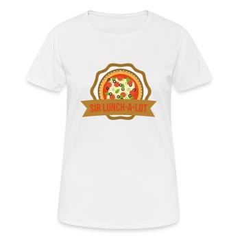 Sir Lunch-A-Lot Geschenk für einen Vielfraß - Frauen T-Shirt atmungsaktiv - Weiß - Vorne - AI Model Female 172 dark (172cm)