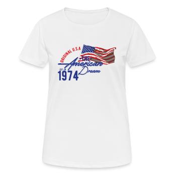 États-Unis - American Dream - T-shirt respirant Femme - blanc - Devant - AI Model Female 172 dark (172cm)