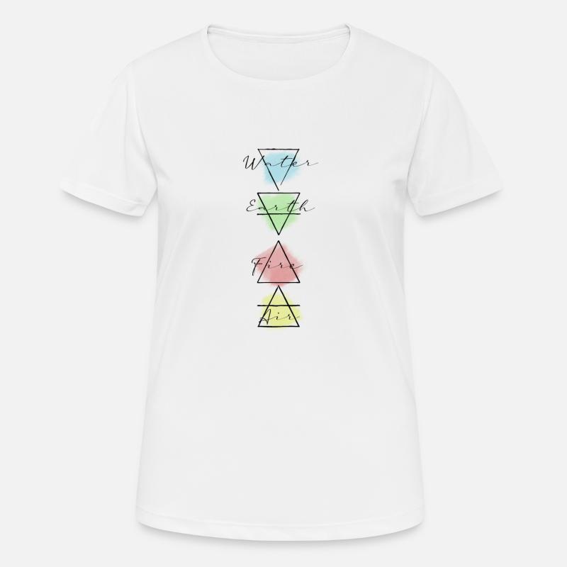 Die 4 Elemente Feuer Wasser Luft Erde Astrologie - Frauen T-Shirt atmungsaktiv - Weiß