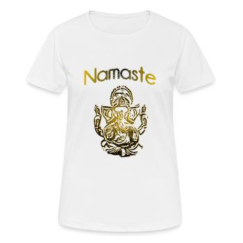 Namaste Ganesha - Frauen T-Shirt atmungsaktiv - Weiß - Vorne - AI Model Female 172 dark (172cm)