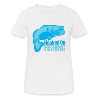 Angeln - Süchtig nach Angeln - Frauen T-Shirt atmungsaktiv - Weiß - Vorne - AI Model Female 172 dark (172cm)