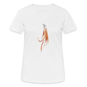 Fly fishing fly bait drawing - Women's Breathable T-Shirt - white - Front - AI Model Female 172 dark (172cm)
