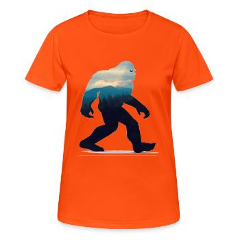 Légende du Bigfoot Yeti - T-shirt respirant Femme - orange néon - Devant - AI Model Female 172 dark (172cm)