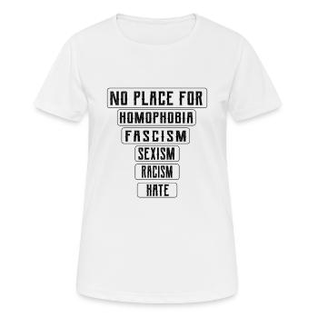 Place Hoomophobie fascisme raciste Geschenkiee - T-shirt respirant Femme - blanc - Devant - AI Model Female 172 dark (172cm)