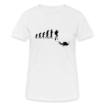 Evolution Tauchen für Taucher - Frauen T-Shirt atmungsaktiv - Weiß - Vorne - AI Model Female 172 dark (172cm)