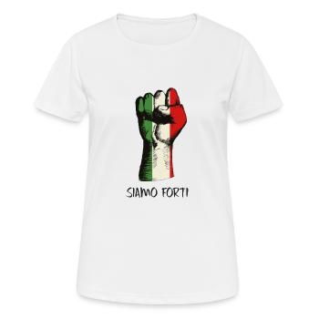 Wir sind stark - Siamo forti - Geschenkidee - Frauen T-Shirt atmungsaktiv - Weiß - Vorne - AI Model Female 172 dark (172cm)