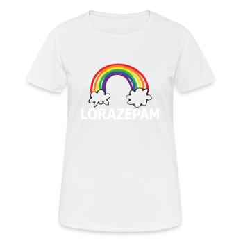 Funny Nurse Humor Rainbow Medical Lorazepam - Women's Breathable T-Shirt - white - Front - AI Model Female 172 dark (172cm)