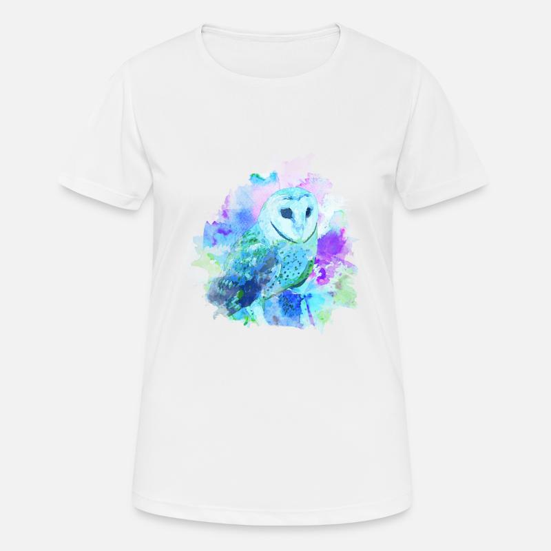 Eule - Frauen T-Shirt atmungsaktiv - Weiß