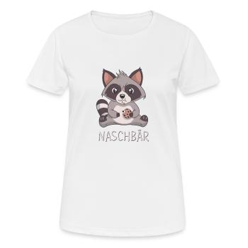 Naschbär I Waschbär mit Keks süßes Anime Cartoon - Frauen T-Shirt atmungsaktiv - Weiß - Vorne - AI Model Female 172 dark (172cm)