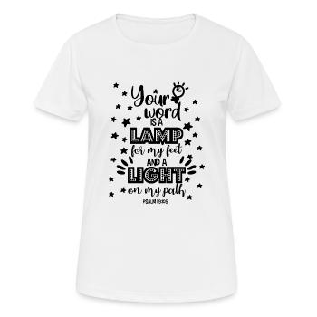Christliche Kleidung Bibelvers Bibel Inspiration - Frauen T-Shirt atmungsaktiv - Weiß - Vorne - AI Model Female 172 dark (172cm)