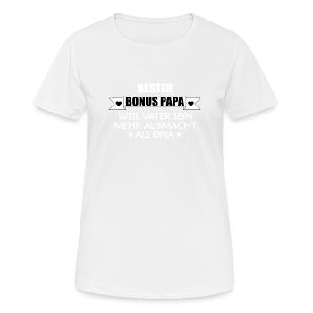 bester Bonuspapa. Geschenkidee Stiefvater. - Frauen T-Shirt atmungsaktiv - Weiß - Vorne - AI Model Female 172 dark (172cm)