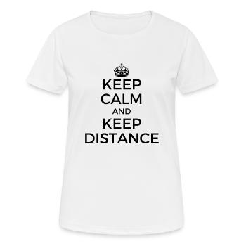 Keep Calm and Keep Distance - Women's Breathable T-Shirt - white - Front - AI Model Female 172 dark (172cm)