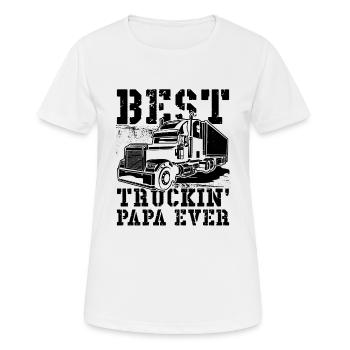 Best Trucking Papa Ever Funny Truck Driver. - Frauen T-Shirt atmungsaktiv - Weiß - Vorne - AI Model Female 172 dark (172cm)