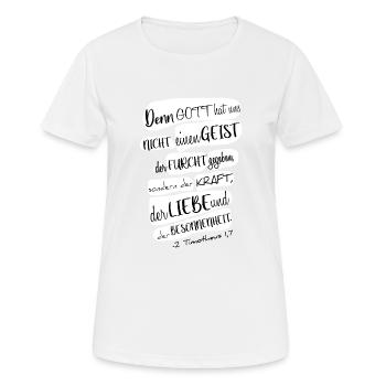 Bibel Inspiration christlich - Frauen T-Shirt atmungsaktiv - Weiß - Vorne - AI Model Female 172 dark (172cm)