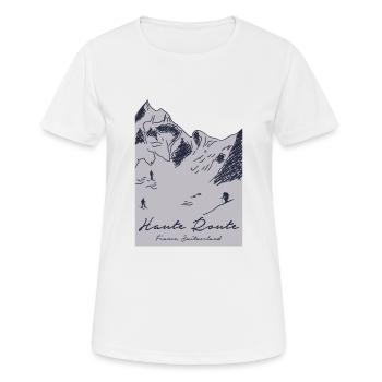 Haute Route - France, Switzerland - Women's Breathable T-Shirt - white - Front - AI Model Female 172 dark (172cm)