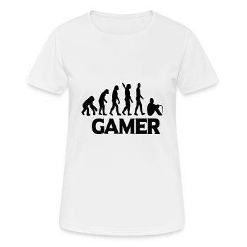 Gamer Gaming Evolution Gamer Gamer Gamer - T-shirt respirant Femme - blanc - Devant - AI Model Female 172 dark (172cm)
