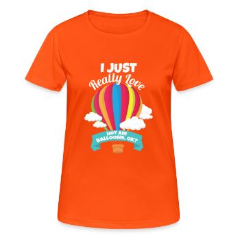 Hot Air Balloons - Frauen T-Shirt atmungsaktiv - Neonorange - Vorne - AI Model Female 172 dark (172cm)