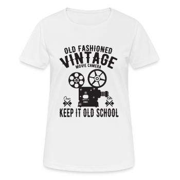 Movie Film Vintage Kino - Frauen T-Shirt atmungsaktiv - Weiß - Vorne - AI Model Female 172 dark (172cm)