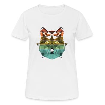 Wolf Gesicht Wölfe Geschenk - Frauen T-Shirt atmungsaktiv - Weiß - Vorne - AI Model Female 172 dark (172cm)