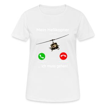 Mon hélicoptère appelle, je dois y aller! - T-shirt respirant Femme - blanc - Devant - AI Model Female 172 dark (172cm)