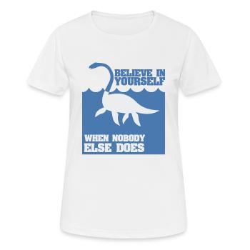 Lochness Nessie Ecosse - T-shirt respirant Femme - blanc - Devant - AI Model Female 172 dark (172cm)