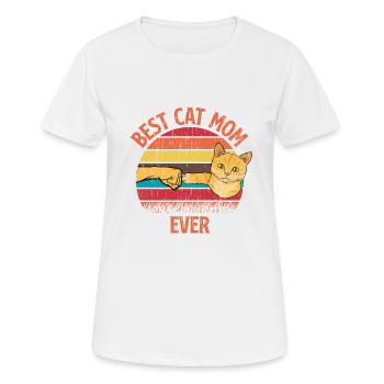 Best Cat Mom Ever Best Cat Mom Mother Kitten - Women's Breathable T-Shirt - white - Front - AI Model Female 172 dark (172cm)