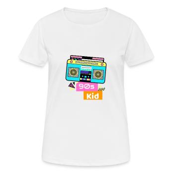 Kassettenrecorder retro Nostalgie Ghettoblaster - Frauen T-Shirt atmungsaktiv - Weiß - Vorne - AI Model Female 172 dark (172cm)