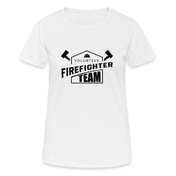 Équipe des pompiers volontaires - T-shirt respirant Femme - blanc - Devant - AI Model Female 172 dark (172cm)