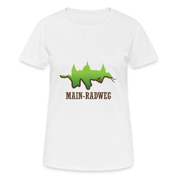 Main-Radweg - Frauen T-Shirt atmungsaktiv - Weiß - Vorne - AI Model Female 172 dark (172cm)