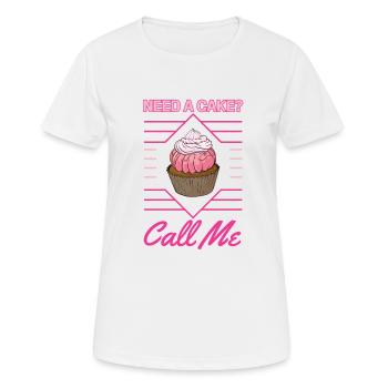 Besoin d'un gâteau Appelez-moi un gâteau Cupcake Gift - T-shirt respirant Femme - blanc - Devant - AI Model Female 172 dark (172cm)