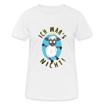 Ich Wars Nicht Schafe Verrücktes Schaf Mit Brille - Frauen T-Shirt atmungsaktiv - Weiß - Vorne - AI Model Female 172 dark (172cm)