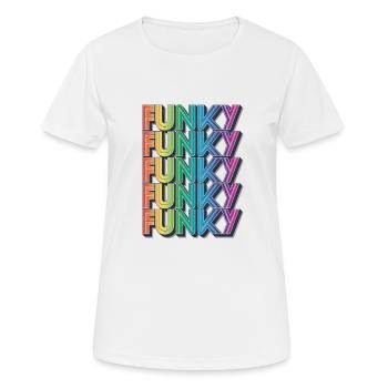 Funky Retro - Frauen T-Shirt atmungsaktiv - Weiß - Vorne - AI Model Female 172 dark (172cm)